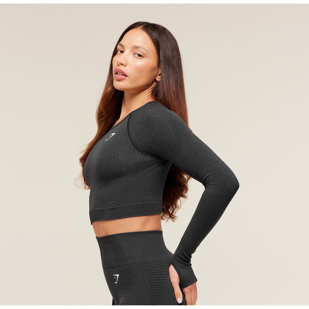 Gymshark Crop Top Vital Long Sleeve Black XL
